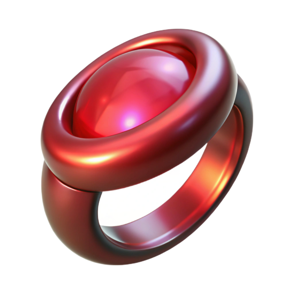 vibrant peaceful classic A single, blood-red ruby ring with a dark aura. NO BACKGROUND with Transparent Background. handcrafted png