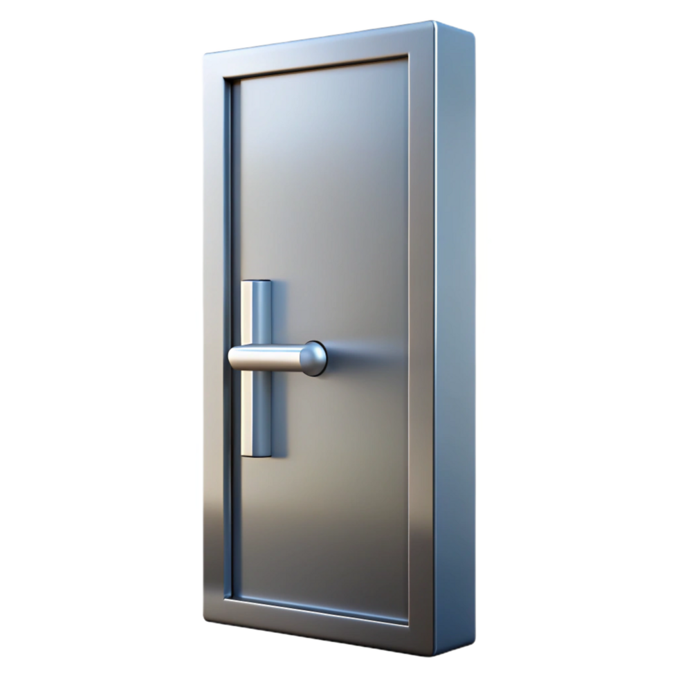 mesmerizing artistic Modern minimalist door, sleek design, brushed metal handle. NO BACKGROUND with Transparent Background. elite png