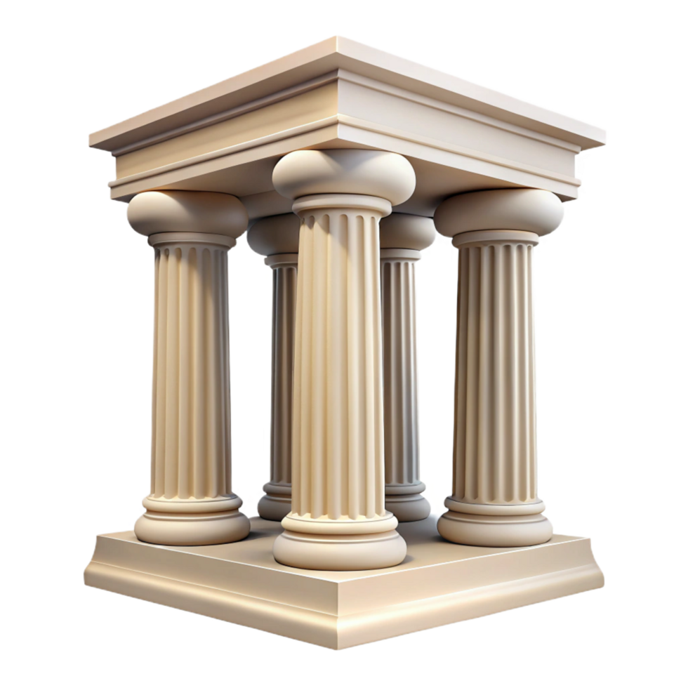 glorious industrial Georgian columns, fluted design, classical architecture. NO BACKGROUND with Transparent Background. luxury png