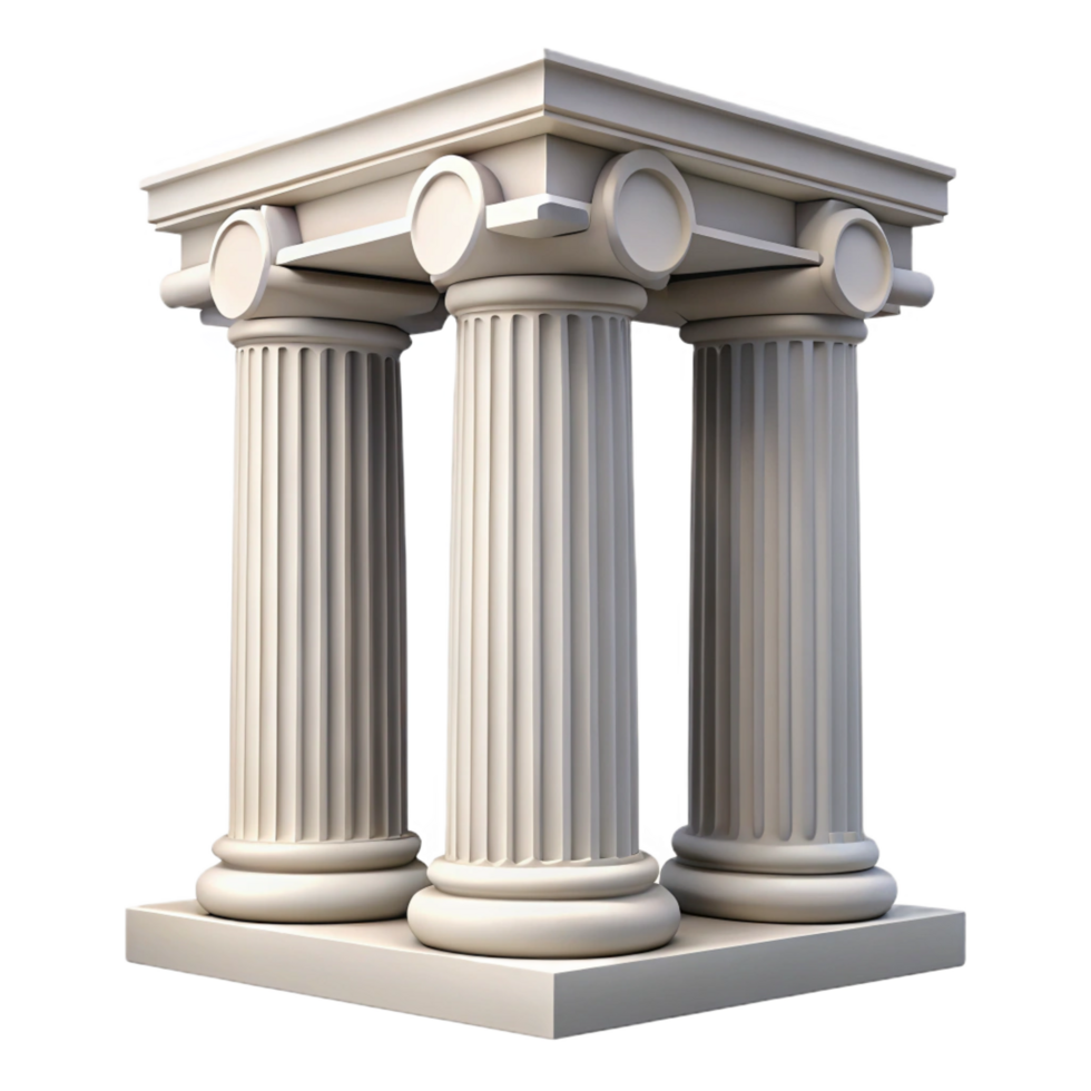 pristine traditional Georgian columns, fluted design, classical architecture. NO BACKGROUND with Transparent Background. luxury png