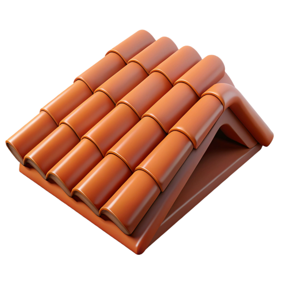 majestic sought-after Contemporary roof tile, clay, textured surface. NO BACKGROUND with Transparent Background. png
