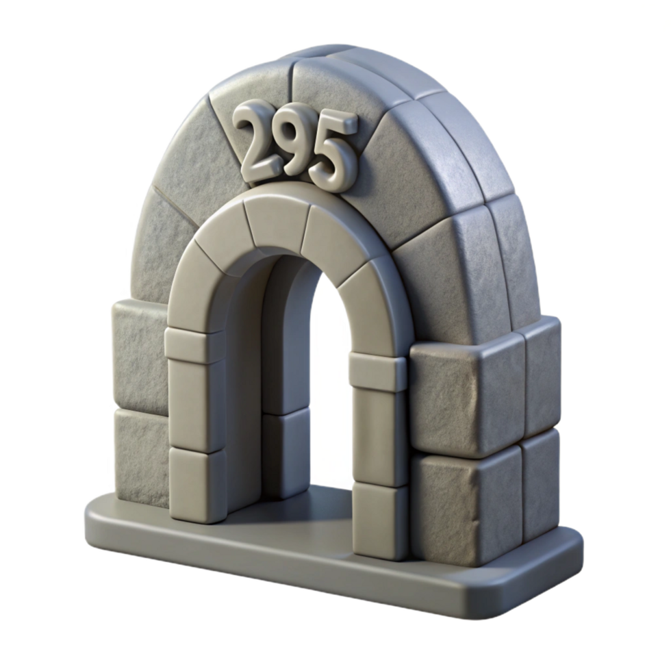 striking contemporary Keystone, arched doorway, carved stone. NO BACKGROUND with Transparent Background. genuine png