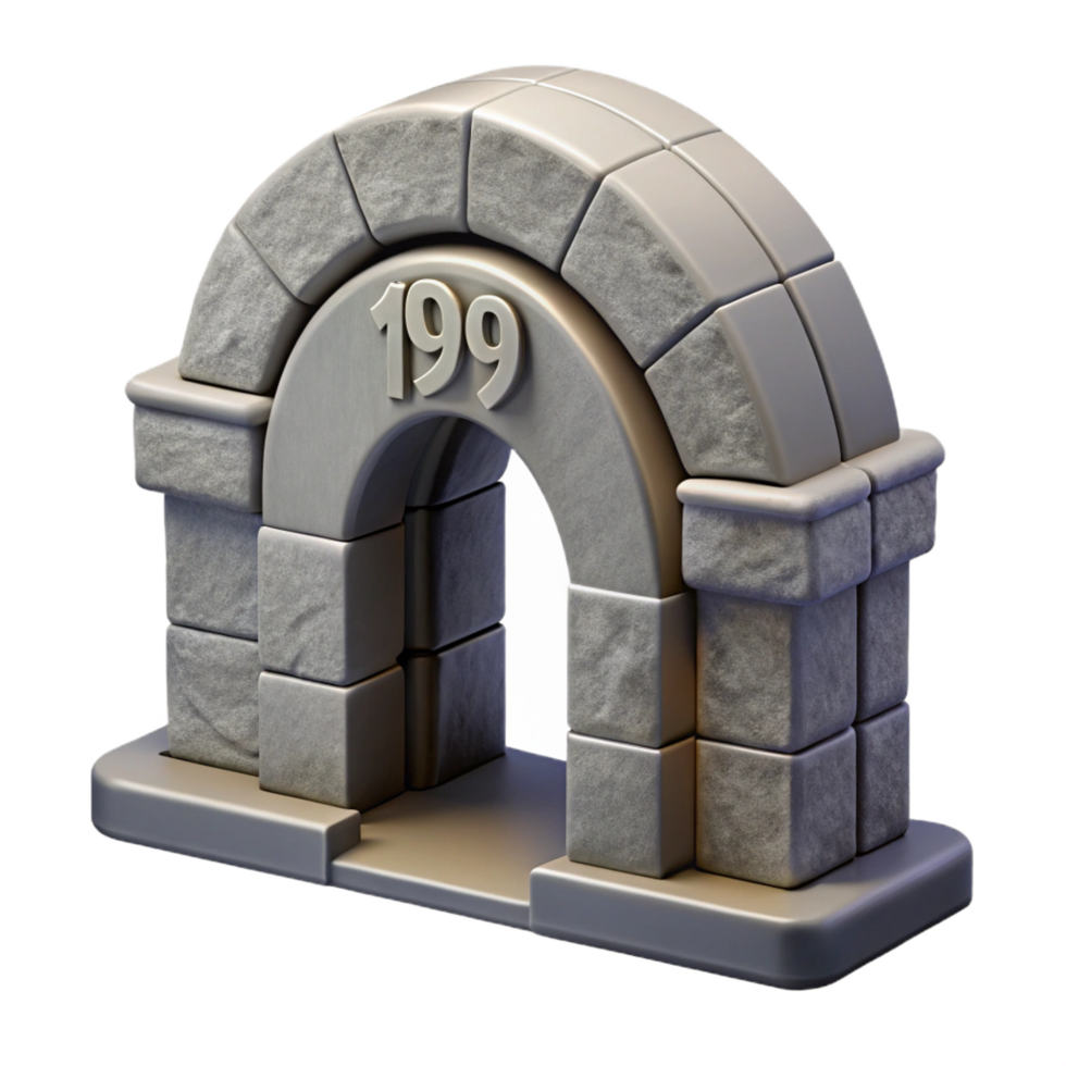 impressive modern Keystone, arched doorway, carved stone. NO BACKGROUND with Transparent Background. elite png
