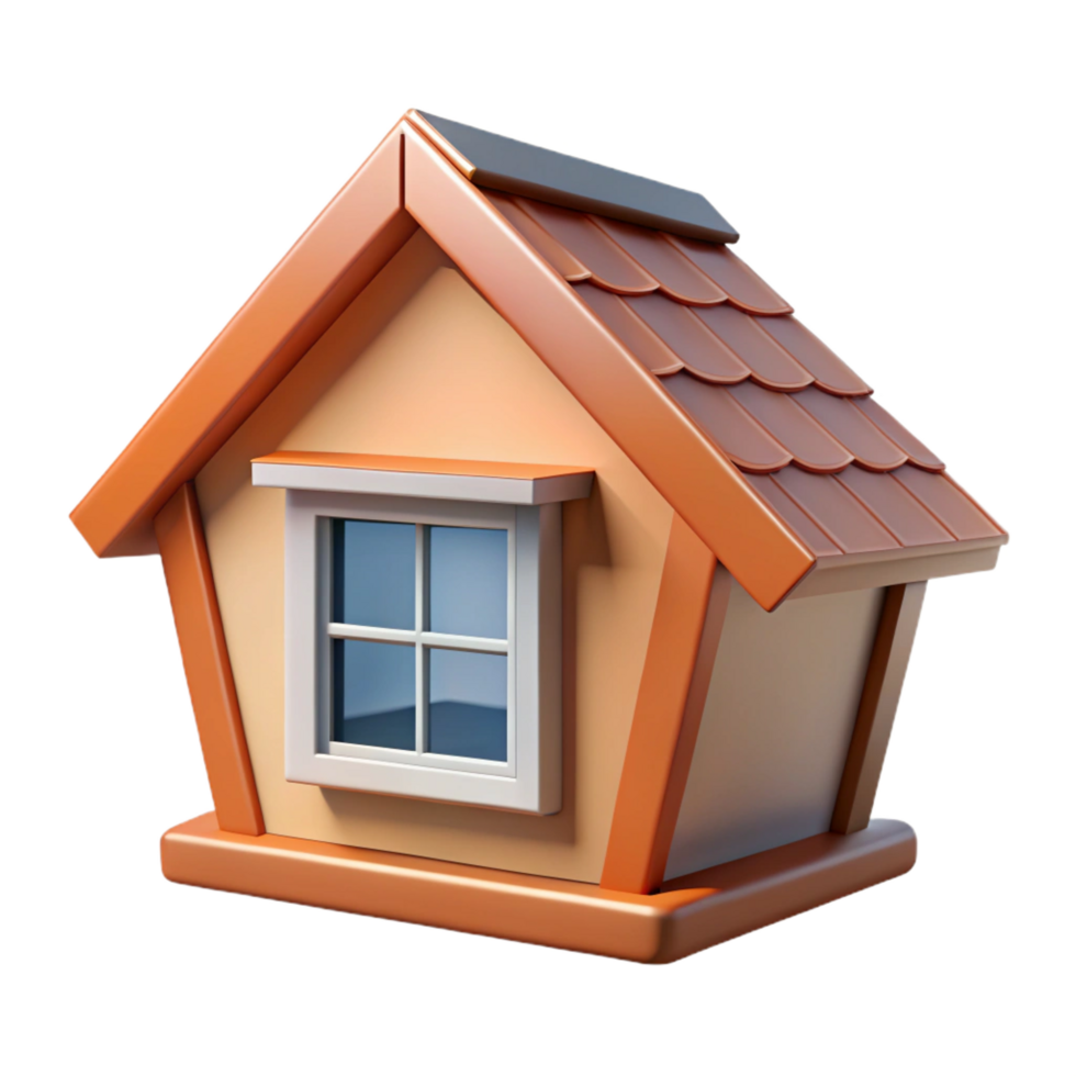 stunning dramatic elegant Dormer window, roof projection, vertical window. NO BACKGROUND with Transparent Background. professional png