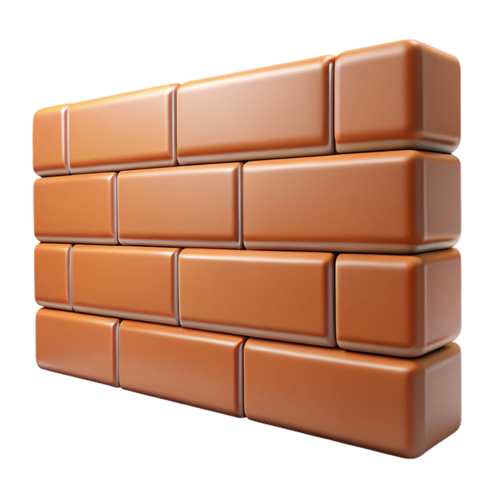 immaculate avant-garde Brick wall, various bond patterns, textured surface. NO BACKGROUND with Transparent Background. perfect clarity png