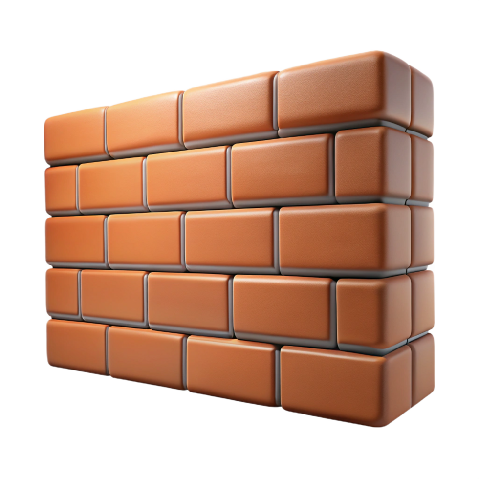 signature minimalist Brick wall, various bond patterns, textured surface. NO BACKGROUND with Transparent Background. crisp png