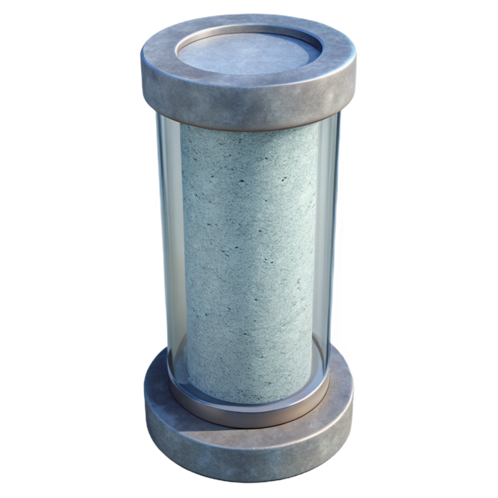 fascinating joyful traditional Concrete column, cylindrical shape, reinforced concrete. NO BACKGROUND with Transparent Background. gallery standard png