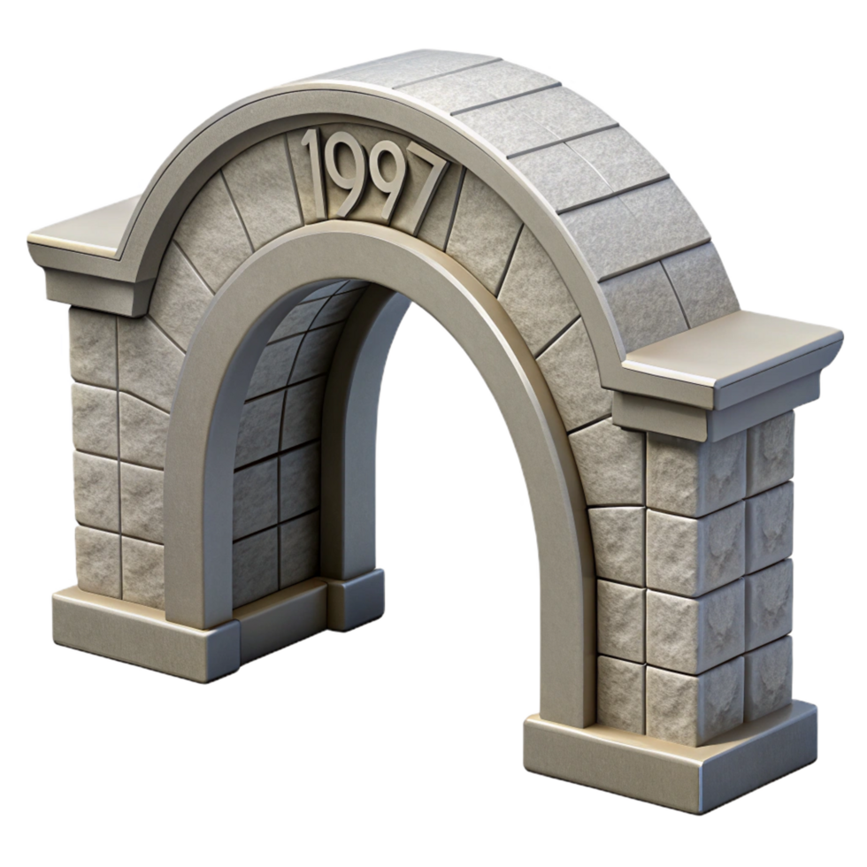 splendid ethereal impressionist Arch bridge, stone or concrete, curved structure. NO BACKGROUND with Transparent Background. high resolution png