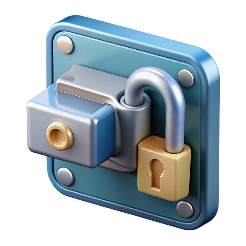 mesmerizing dramatic artistic Window latch, locking mechanism, secure design. NO BACKGROUND with Transparent Background. perfect clarity png