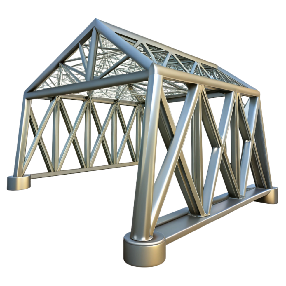 wonderful sought-after Steel truss, bridge structure, geometric design. NO BACKGROUND with Transparent Background. png