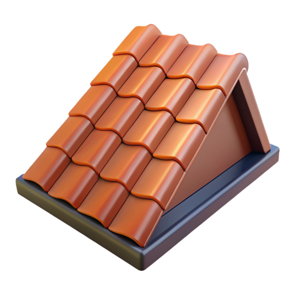 serene harmonious avant-garde Roof shingle, asphalt or tile, protective covering. NO BACKGROUND with Transparent Background. high quality png