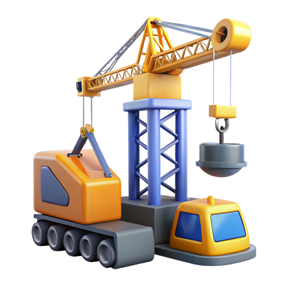 standout baroque Crane, lifting equipment, construction machinery. NO BACKGROUND with Transparent Background. high quality png