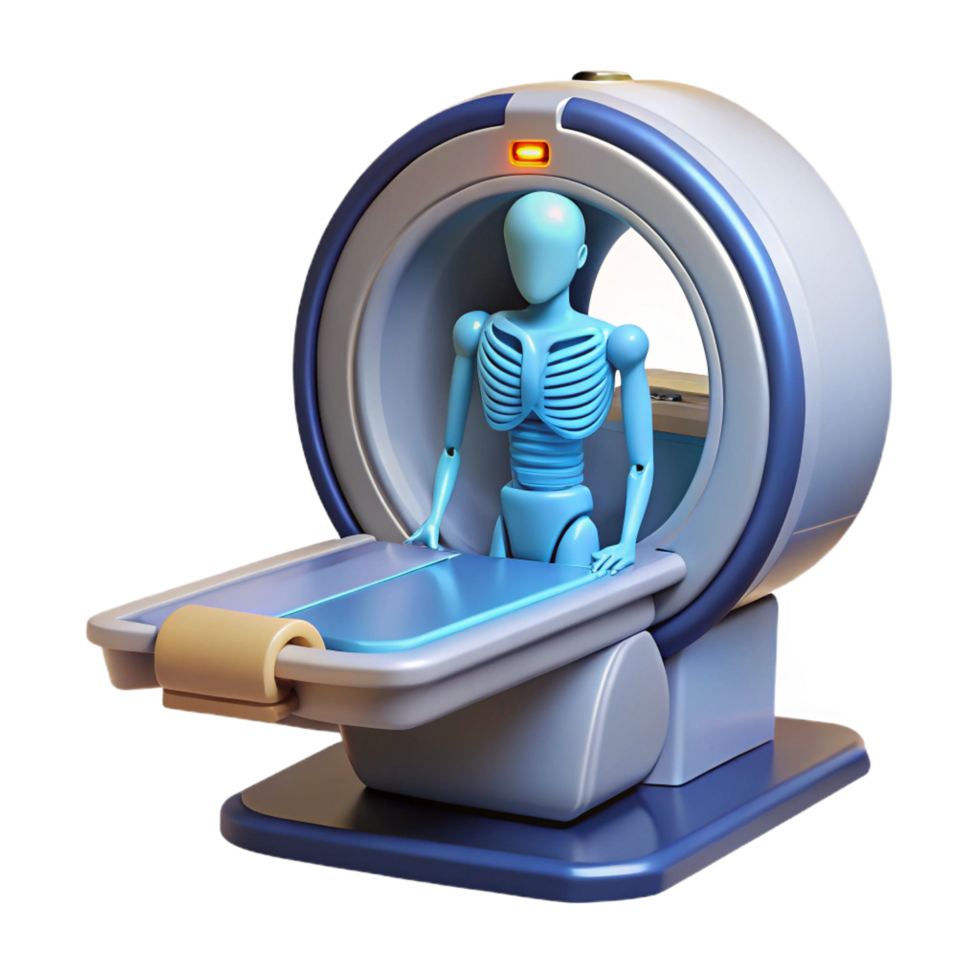 stunning quintessential High-tech medical scanner displaying anatomical data, NO BACKGROUND with Transparent Transparent Background. png