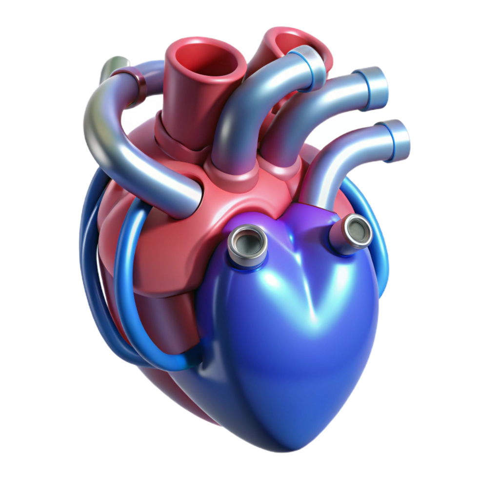spectacular memorable Biomechanical heart with pulsating tubes, NO BACKGROUND with Transparent Background. png