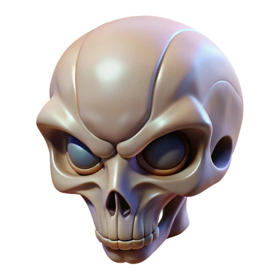 melancholic beautiful Alien skull with intricate bone structure, NO BACKGROUND with Transparent Background. elite png