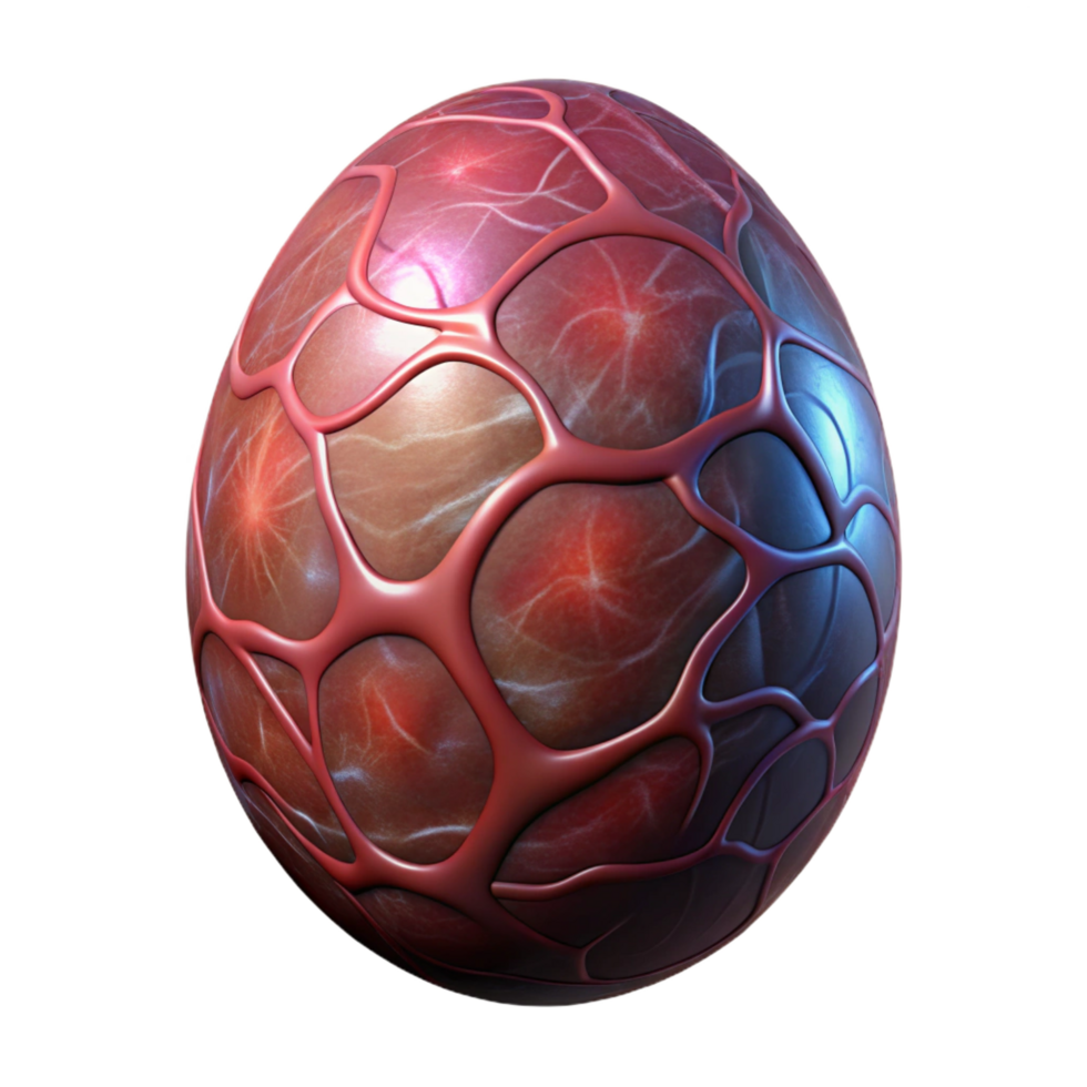 vibrant avant-garde Alien egg with pulsating veins, NO BACKGROUND with Transparent Background. genuine png