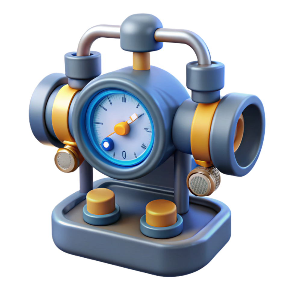 playful dazzling Advanced scientific instrument with complex dials and gauges, NO BACKGROUND with Transparent Background. detailed png