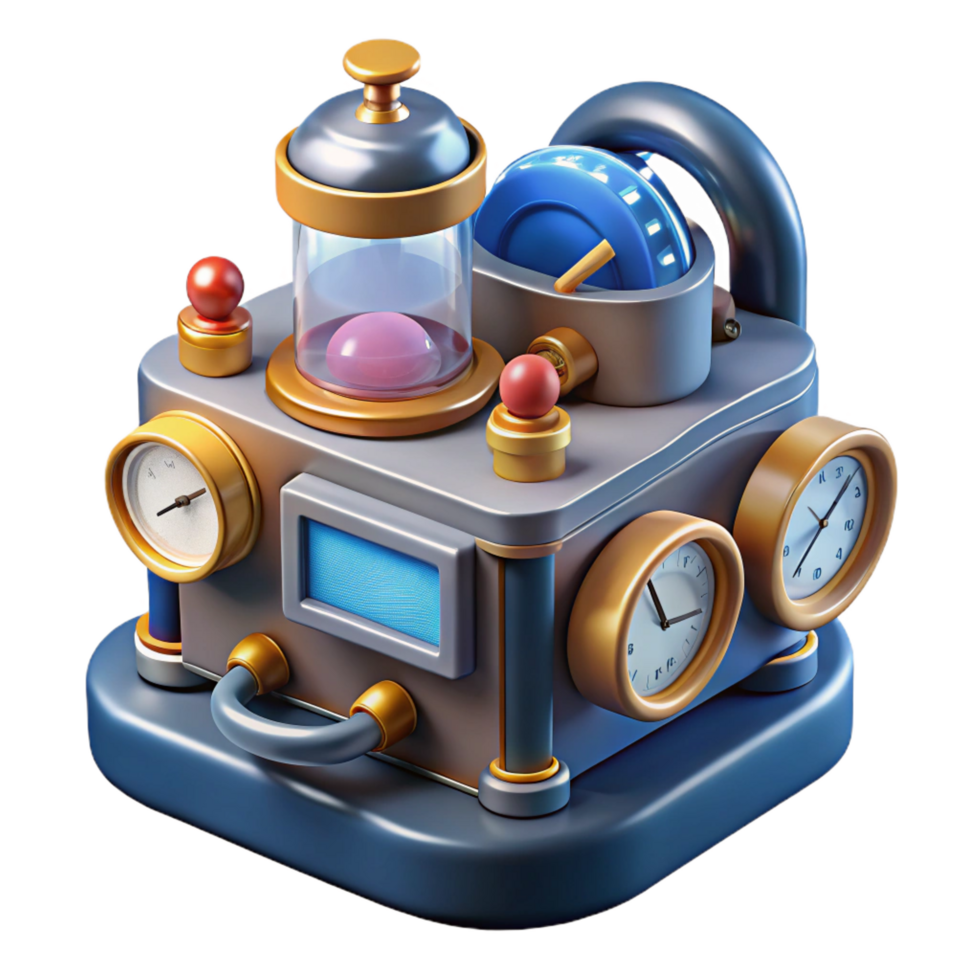 hypnotic rare Advanced scientific instrument with complex dials and gauges, NO BACKGROUND with Transparent Background. png