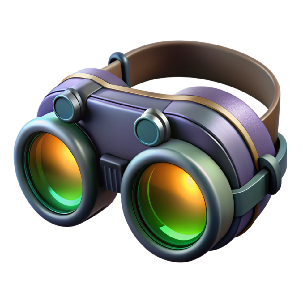 timeless gothic Cyberpunk goggles with night vision capabilities, NO BACKGROUND with Transparent Background. genuine png