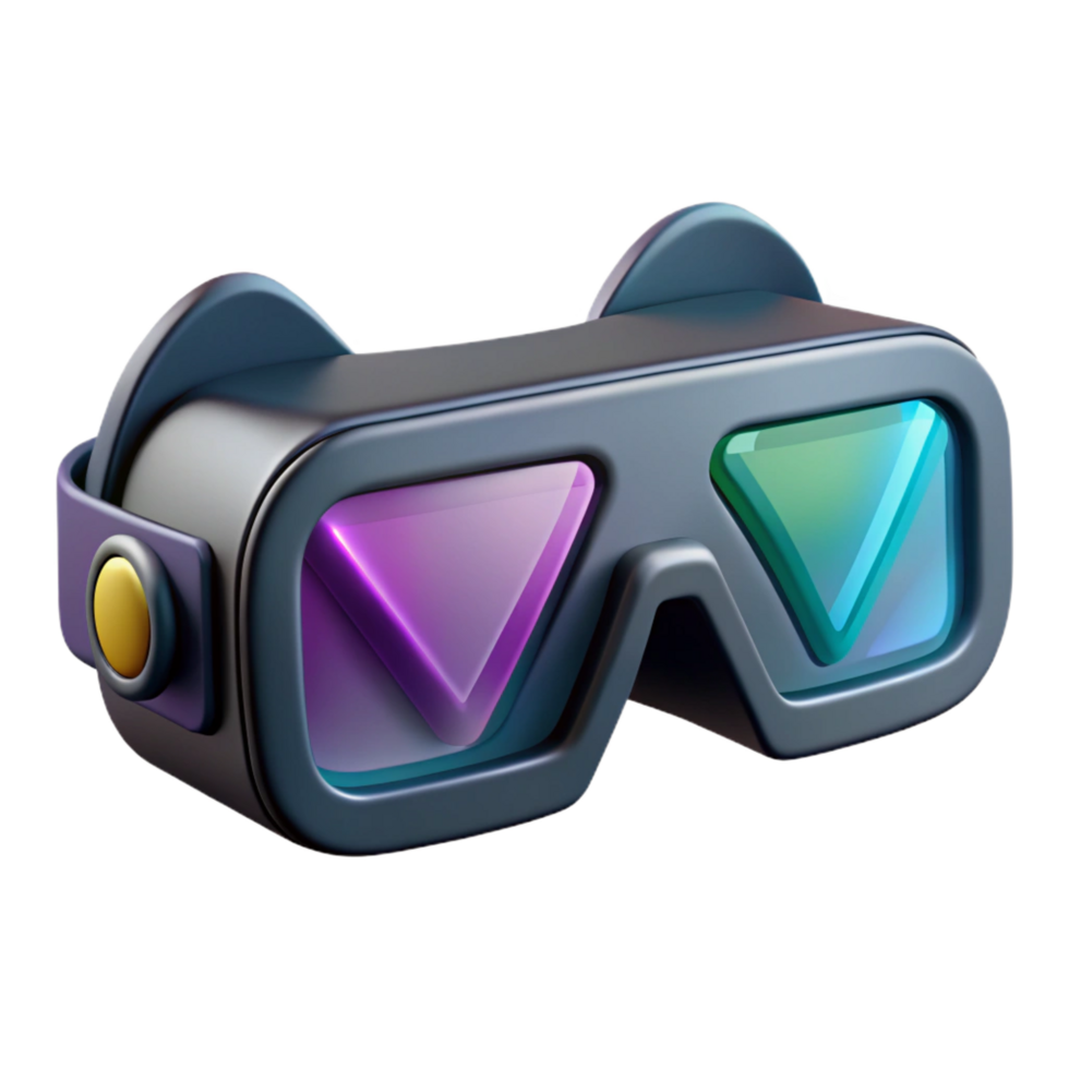 serene signature Cyberpunk glasses with augmented reality display, NO BACKGROUND with Transparent Background. png