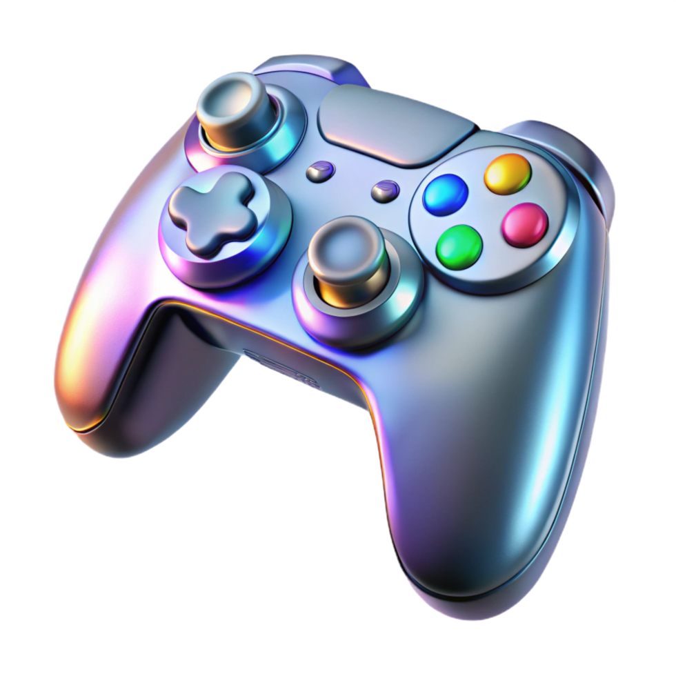 striking coveted Futuristic gaming controller with haptic feedback, NO BACKGROUND with Transparent Background. png