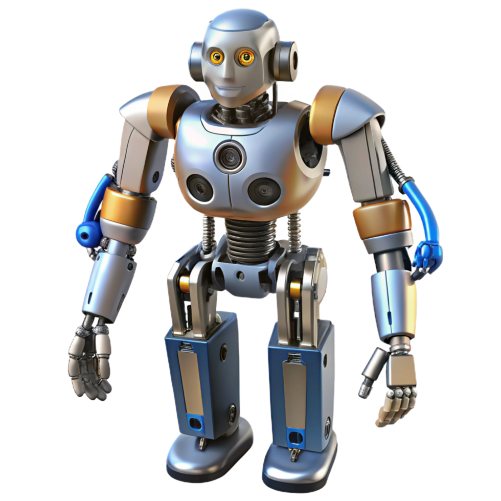 spectacular art deco Advanced robotic exoskeleton with hydraulic actuators, NO BACKGROUND with Transparent Background. premium png