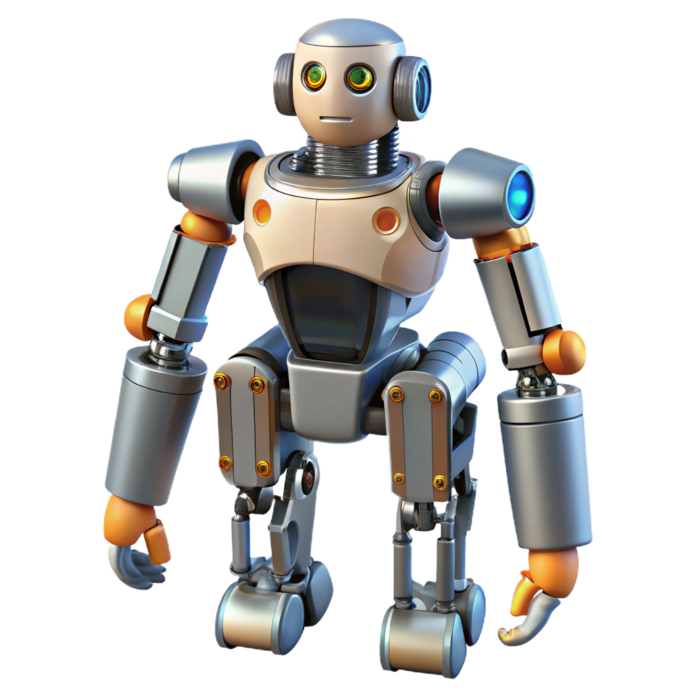 vibrant playful classic Advanced robotic exoskeleton with hydraulic actuators, NO BACKGROUND with Transparent Background. flawless png