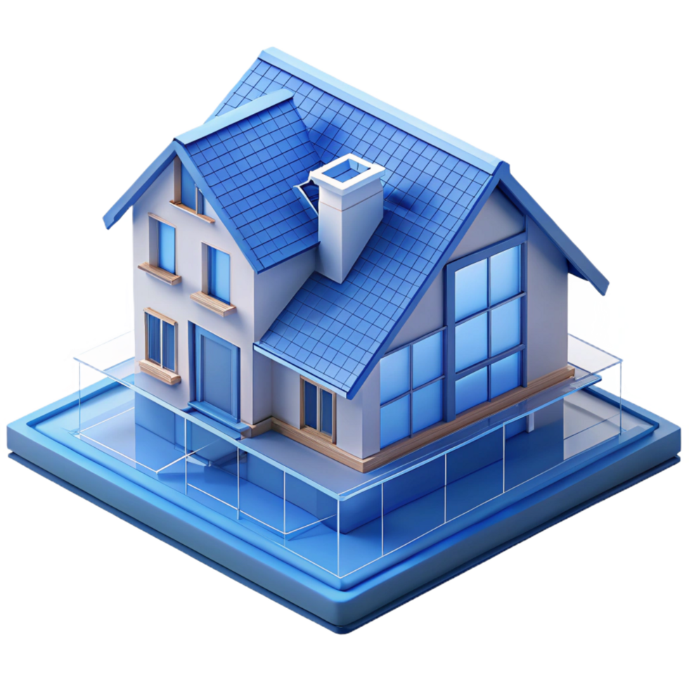magnificent distinctive Blueprint of a residential house NO BACKGROUND with Transparent Background. png