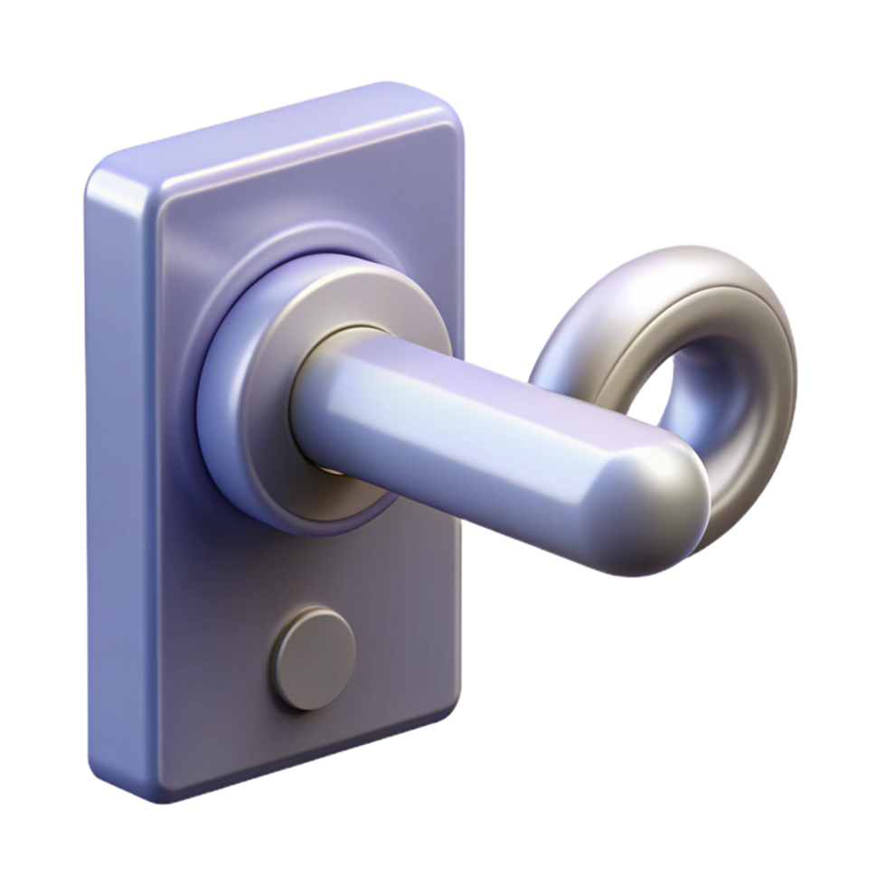 majestic dramatic creative 3D model of a modern door handle NO BACKGROUND with Transparent Background. flawless png