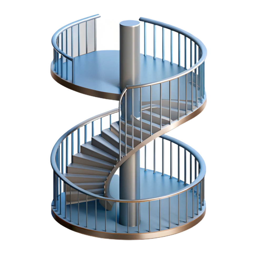 vibrant tranquil traditional Technical drawing of a spiral staircase NO BACKGROUND with Transparent Background. artisan png
