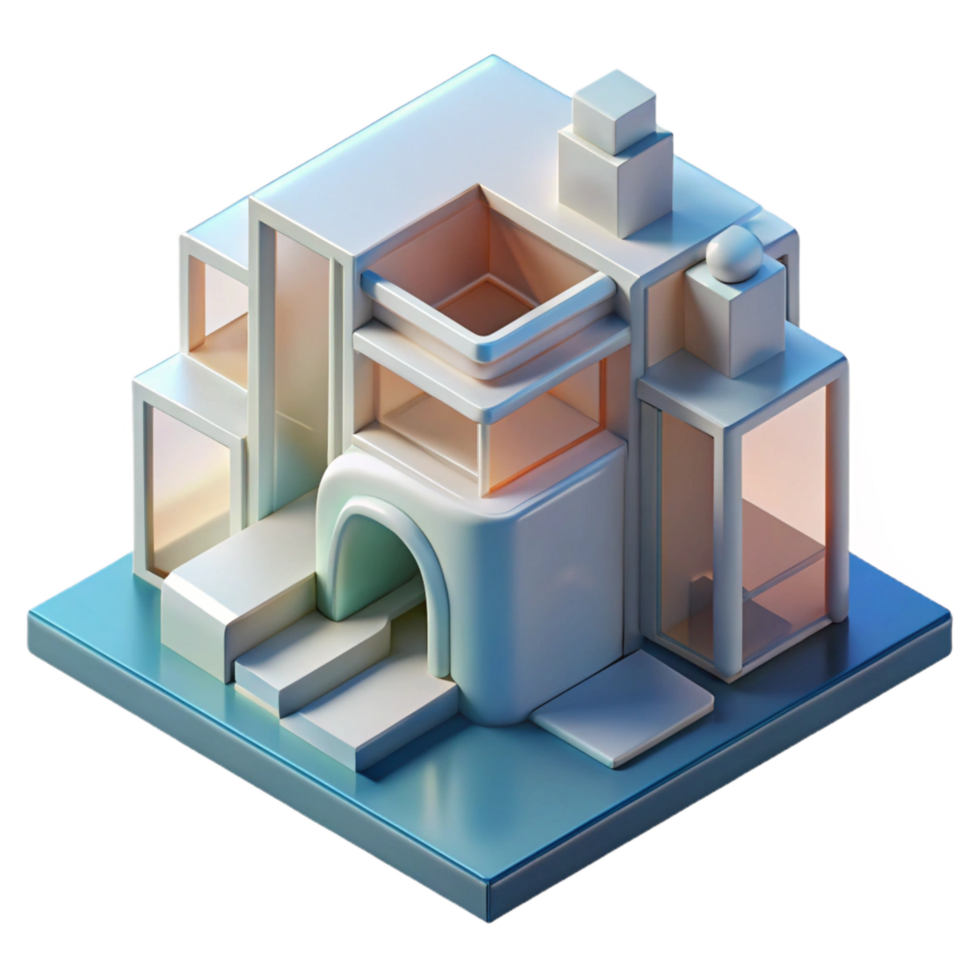 quintessential traditional Abstract architectural form study model NO BACKGROUND with Transparent Background. top-tier png