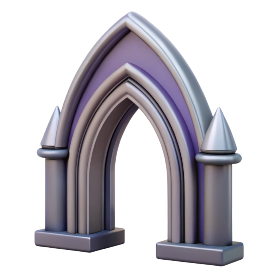 sumptuous harmonious avant-garde Detailed drawing of a gothic arch NO BACKGROUND with Transparent Background. ultra HD png
