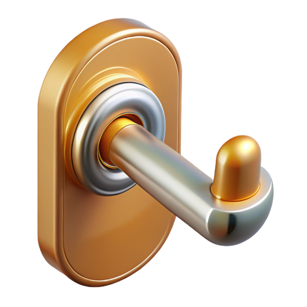 vibrant exceptional 3D model of a modern door handle NO BACKGROUND with Transparent Background. png