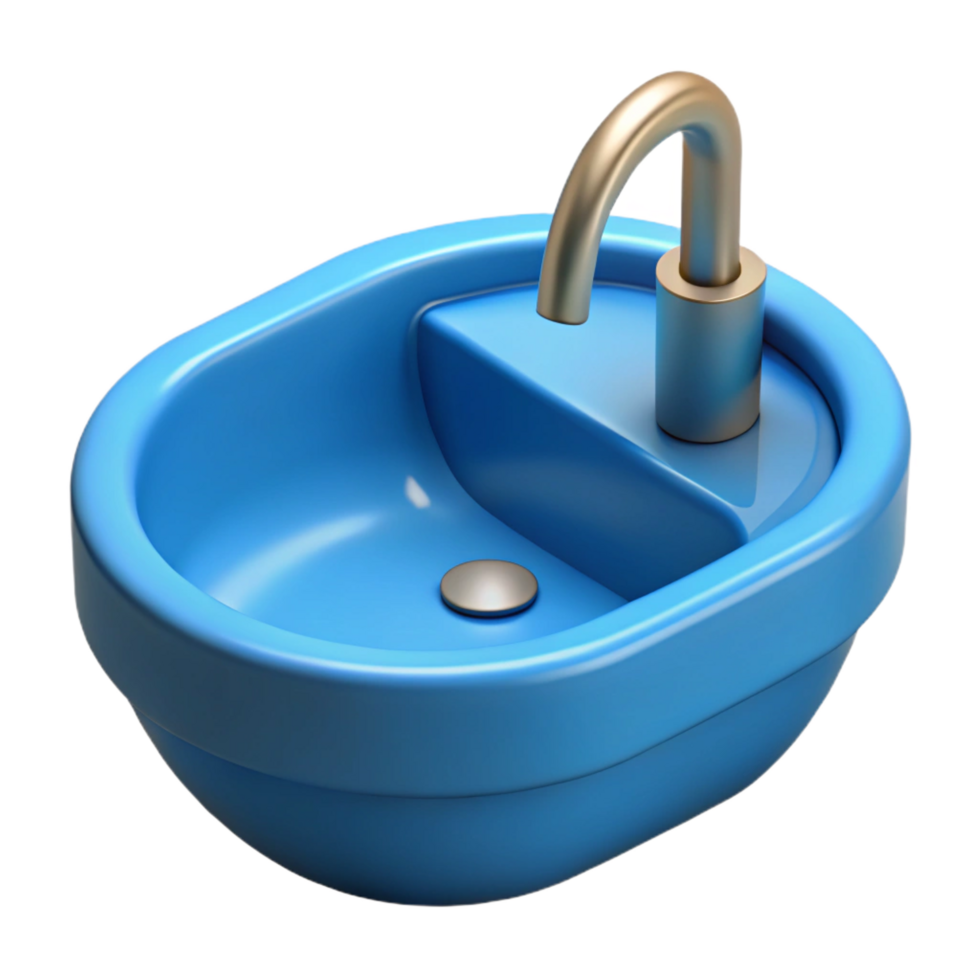 striking industrial 3D model of a modern bathroom sink NO BACKGROUND with Transparent Background. luxury png