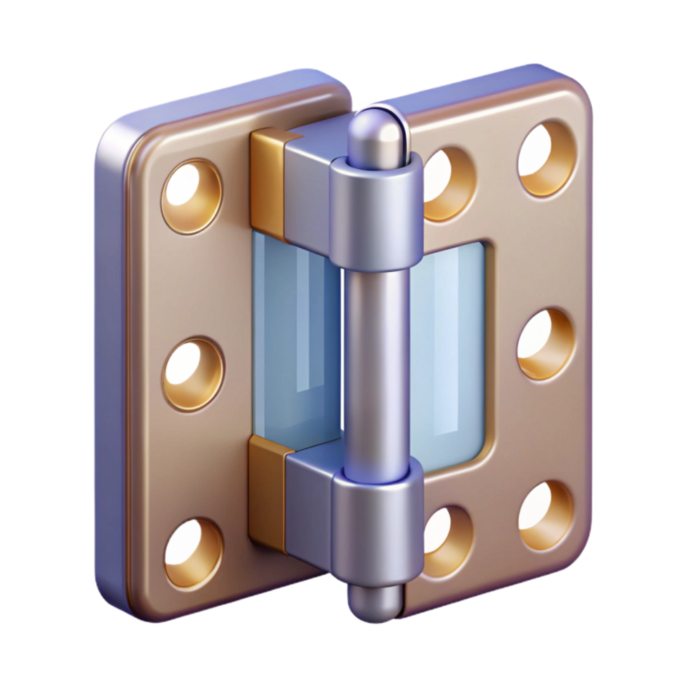 remarkable abstract Detailed illustration of a door hinge NO BACKGROUND with Transparent Background. 4K png