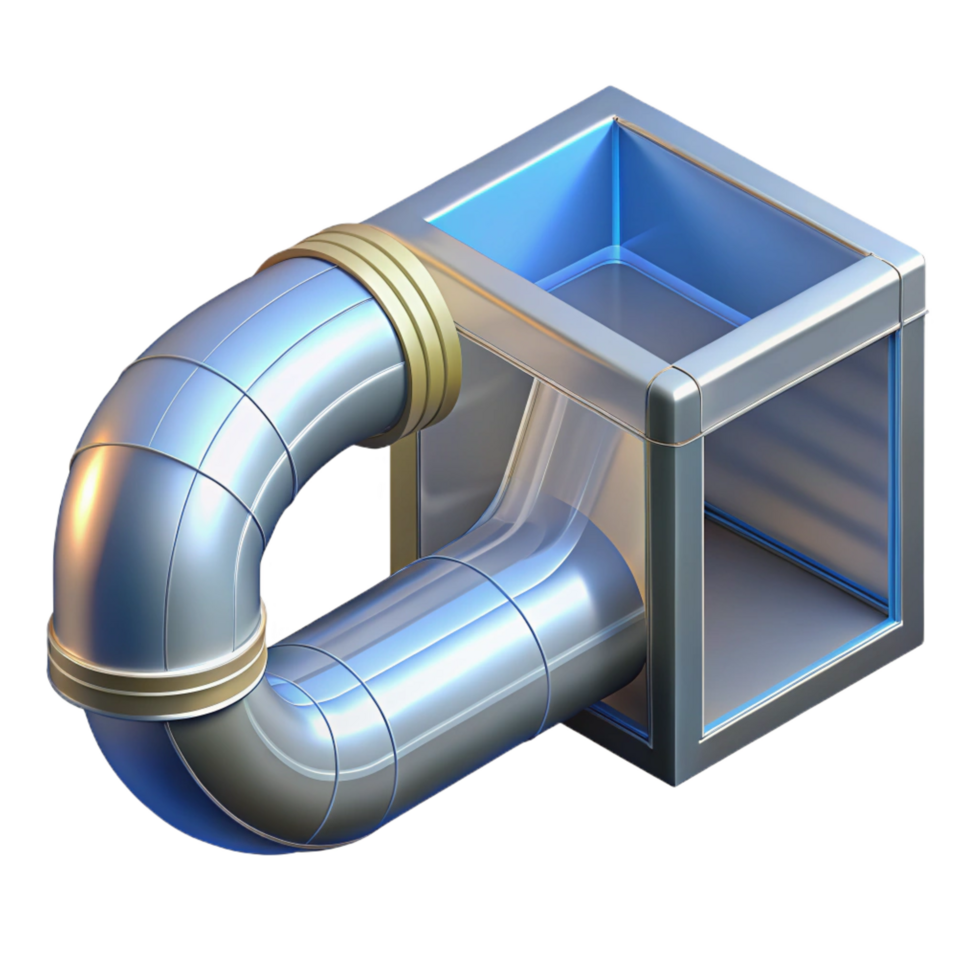 serene nostalgic renaissance Technical drawing of a HVAC system duct NO BACKGROUND with Transparent Background. fine detail png