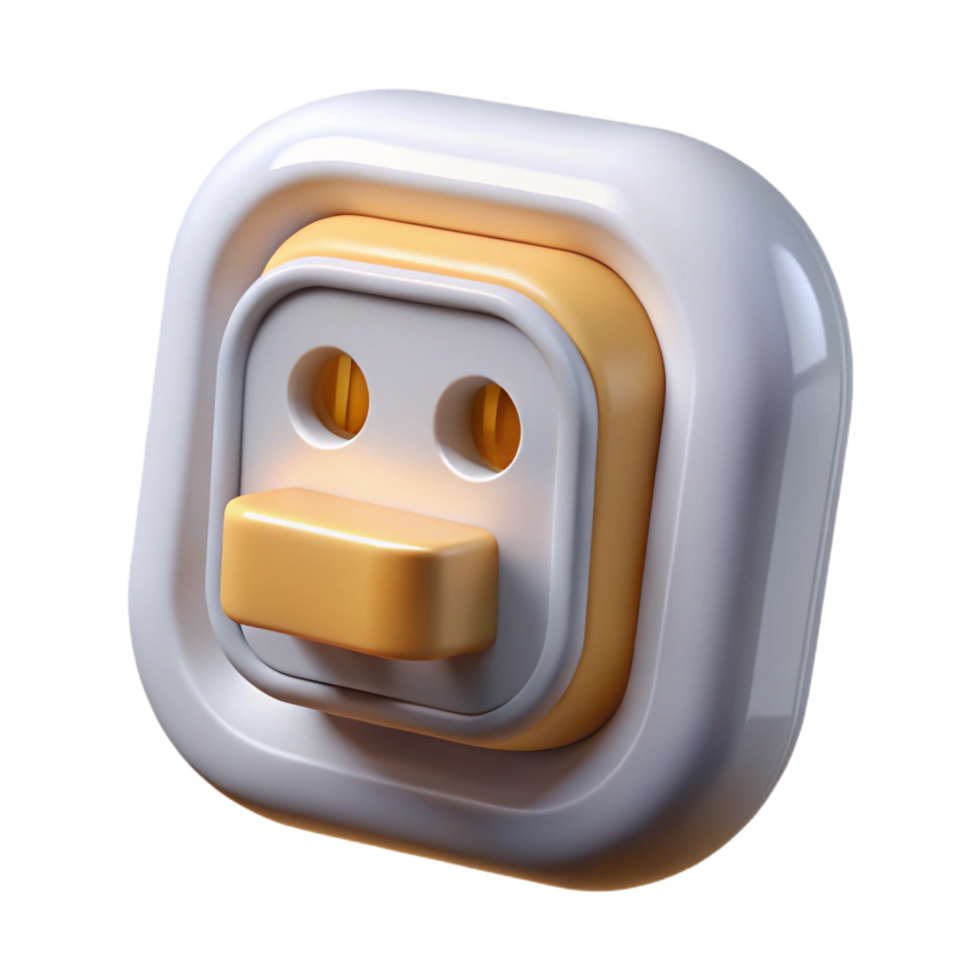 radiant memorable CAD rendering of a electrical outlet NO BACKGROUND with Transparent Background. png