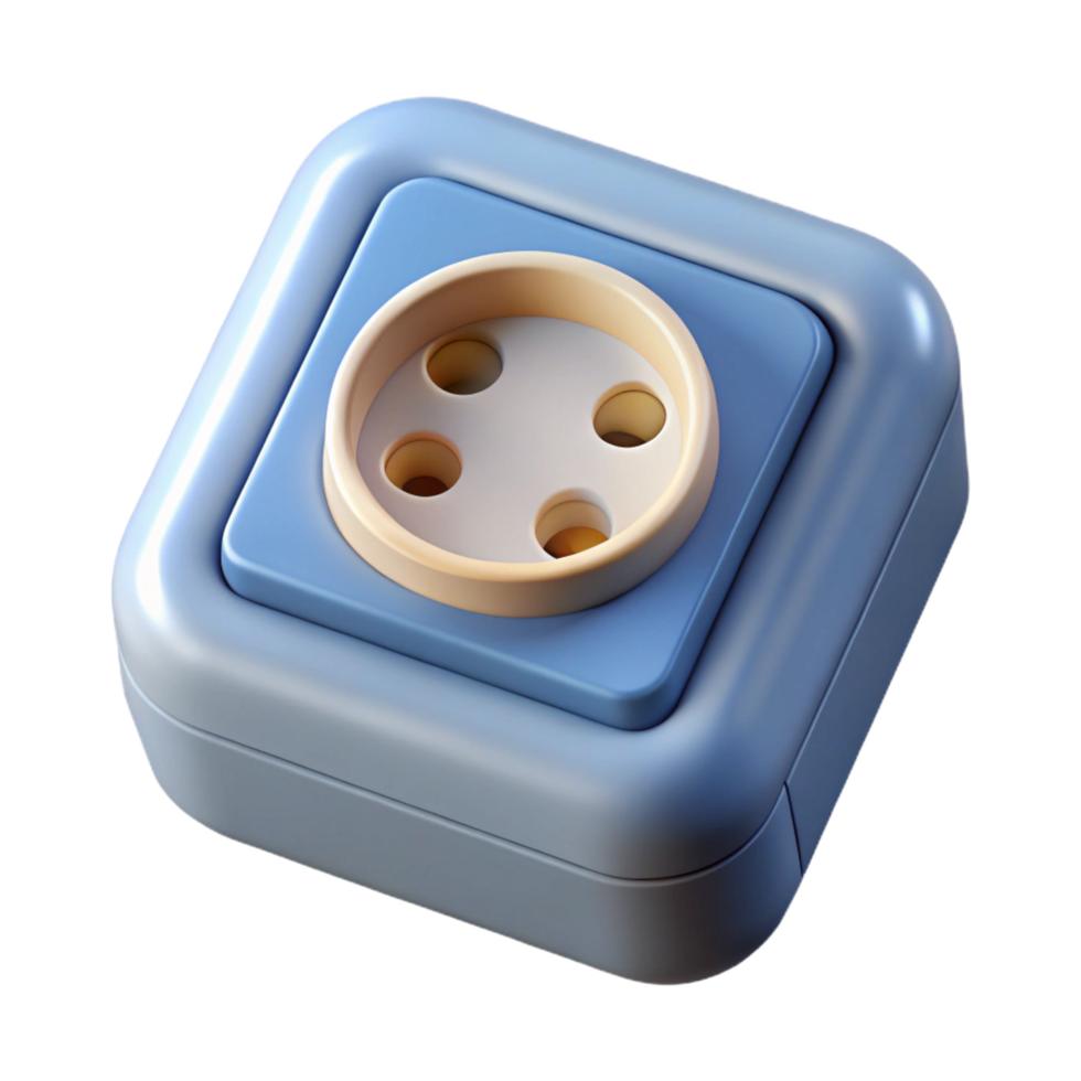 nostalgic beautiful CAD rendering of a electrical outlet NO BACKGROUND with Transparent Background. professional png