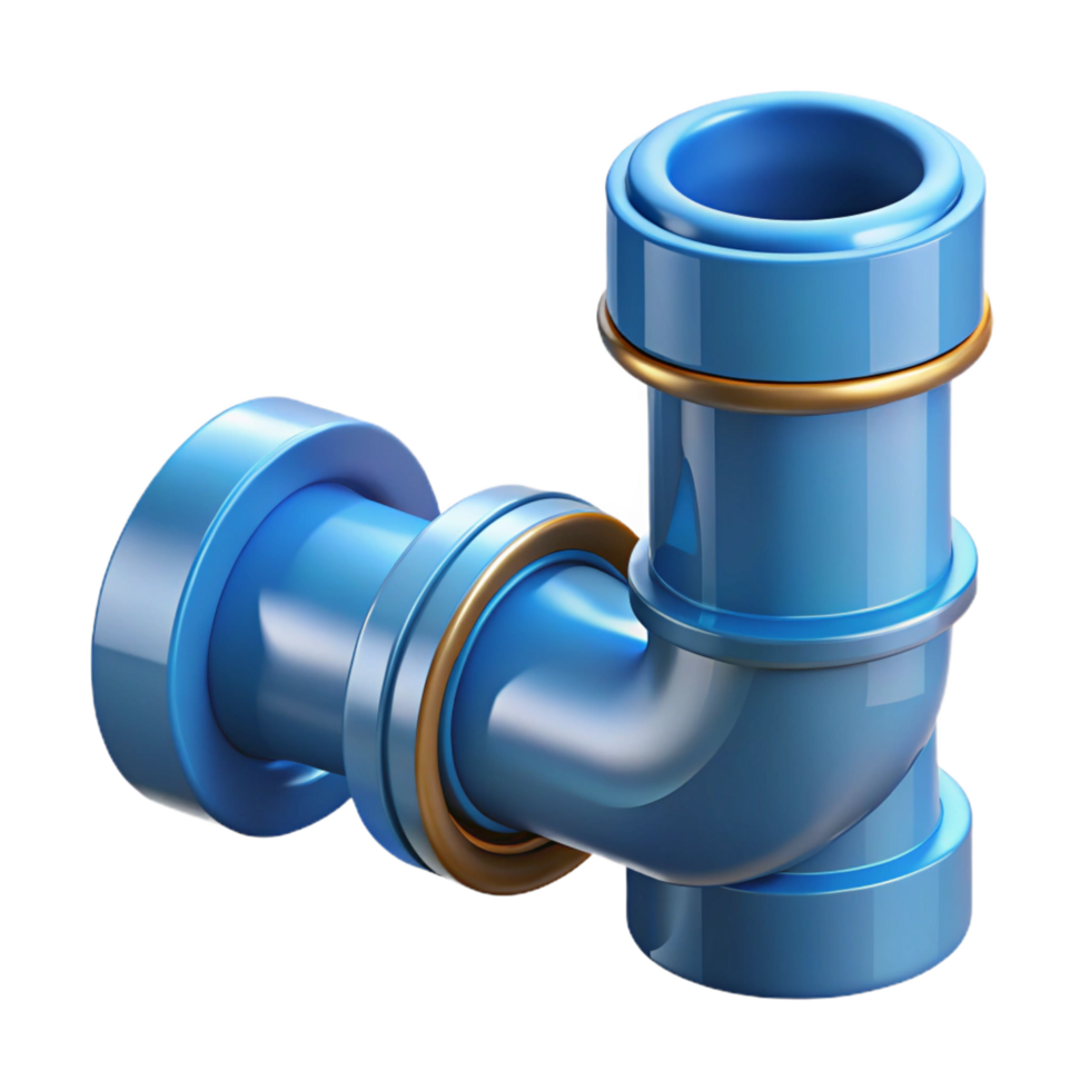 sumptuous artistic Construction blueprint for a plumbing pipe fitting NO BACKGROUND with Transparent Background. studio quality png