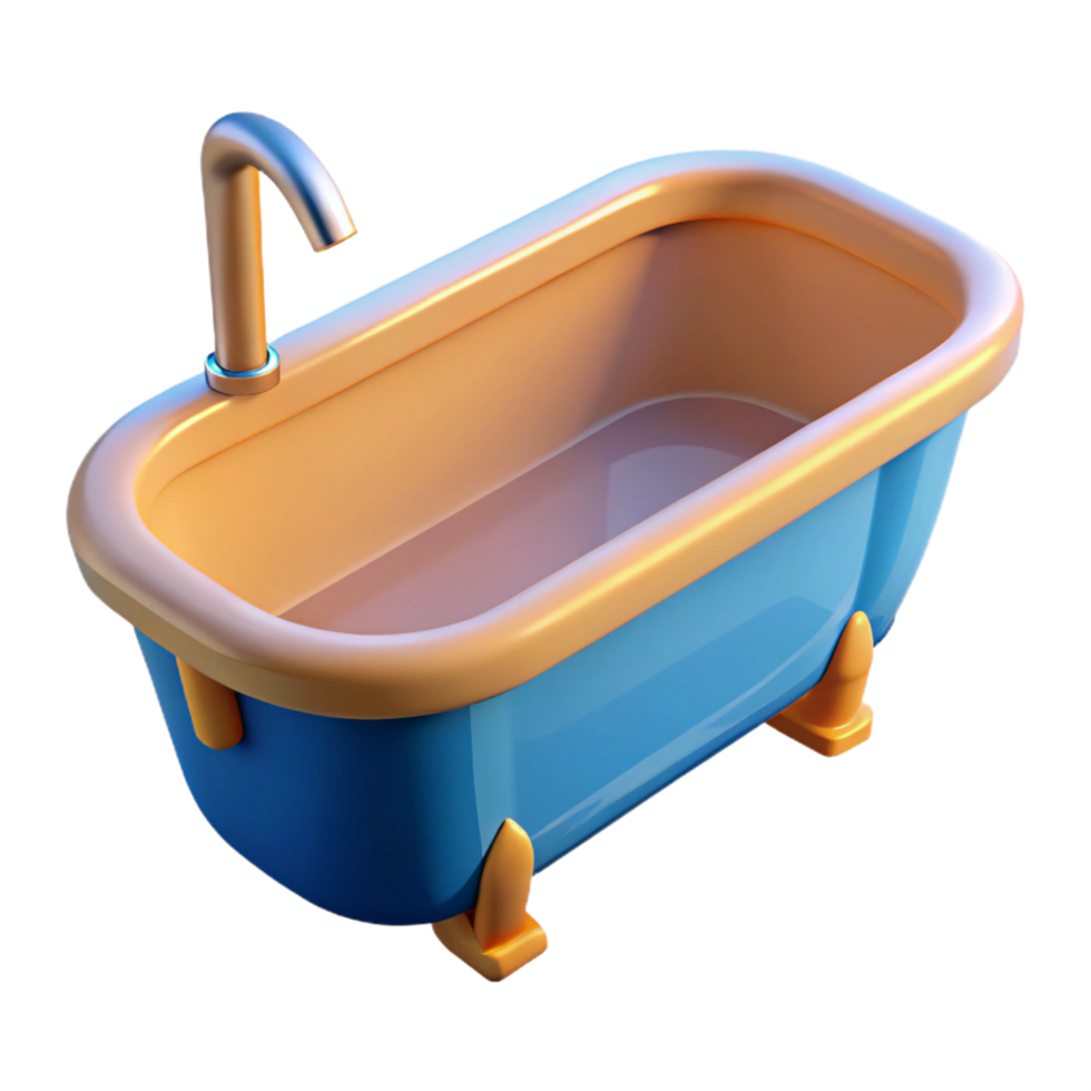 picturesque exemplary 3D model of a modern bathtub NO BACKGROUND with Transparent Background. png