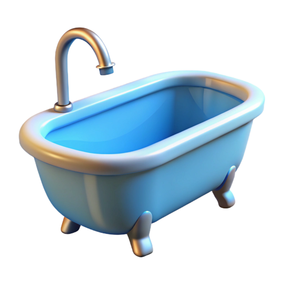 stunning geometric 3D model of a modern bathtub NO BACKGROUND with Transparent Background. high quality png