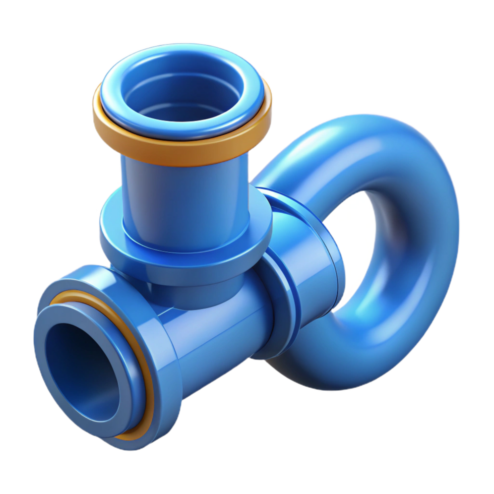 joyful impressive Construction blueprint for a plumbing pipe fitting NO BACKGROUND with Transparent Background. expertly shot png