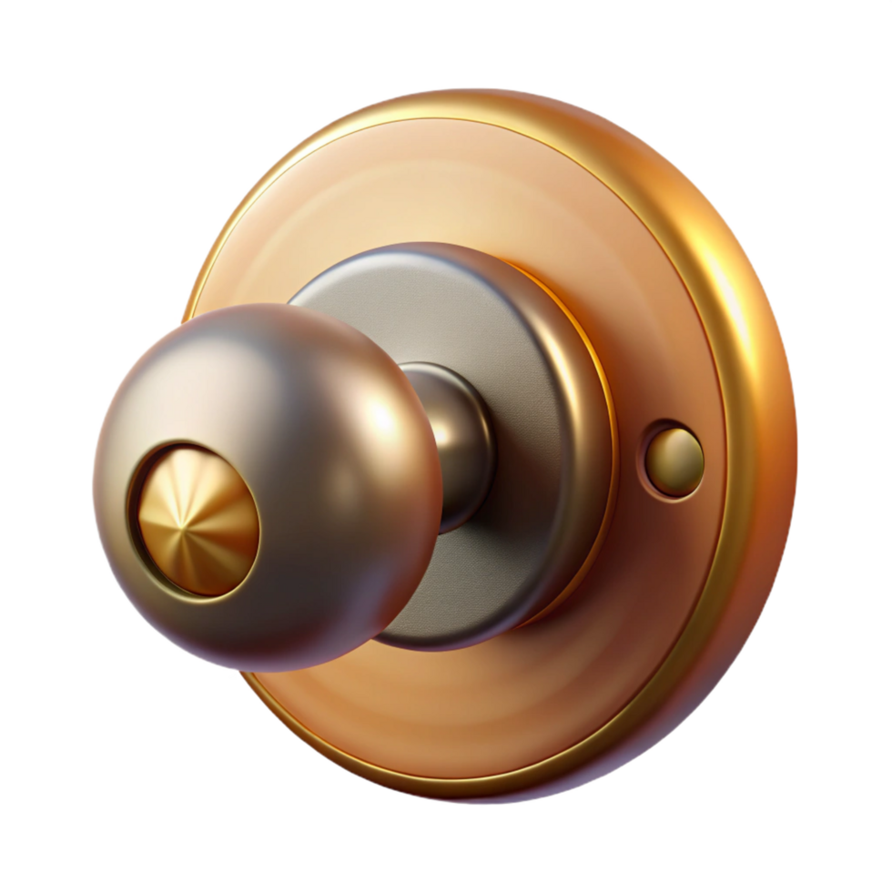 unparalleled mid-century Detailed illustration of a door knob NO BACKGROUND with Transparent Background. top-tier png