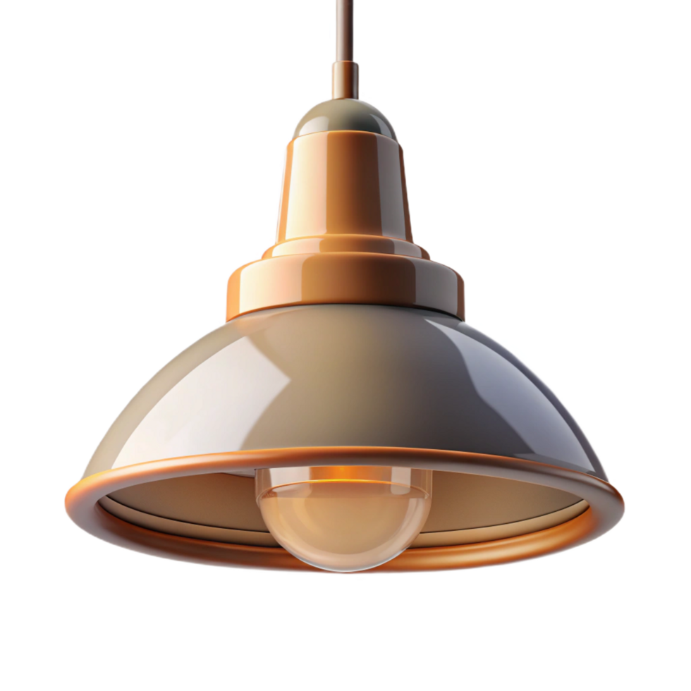 signature rustic 3D model of a modern pendant light NO BACKGROUND with Transparent Background. perfect clarity png