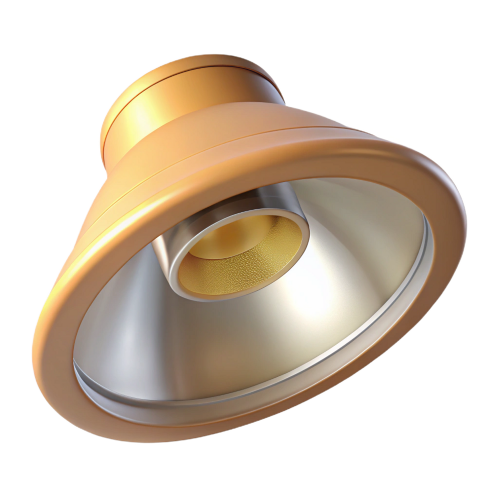 striking retro CAD rendering of a recessed lighting fixture NO BACKGROUND with Transparent Background. high resolution png
