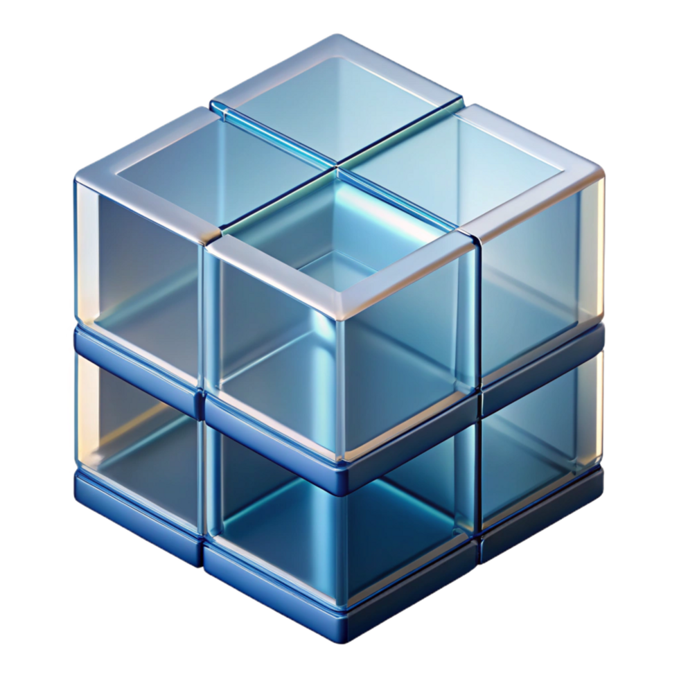splendid unparalleled Architectural detail of a glass block NO BACKGROUND with Transparent Background. png