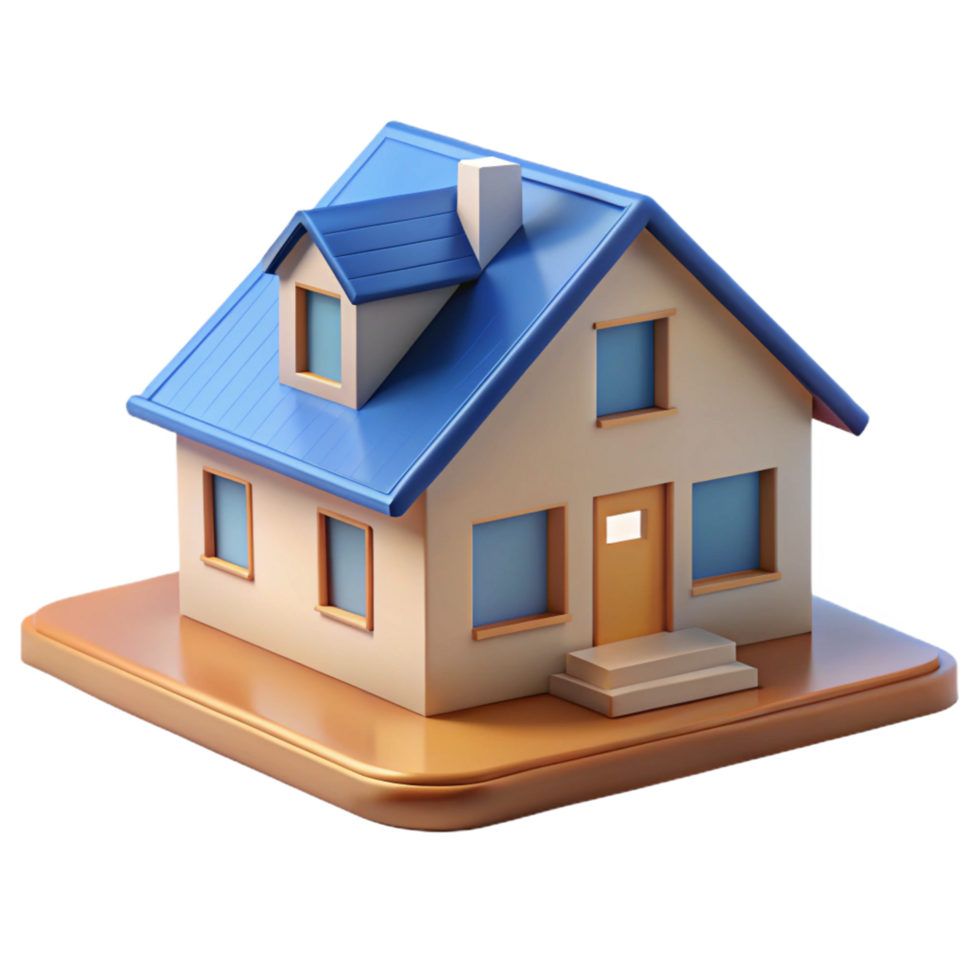 magnificent notable Architectural rendering of a house number NO BACKGROUND with Transparent Background. png