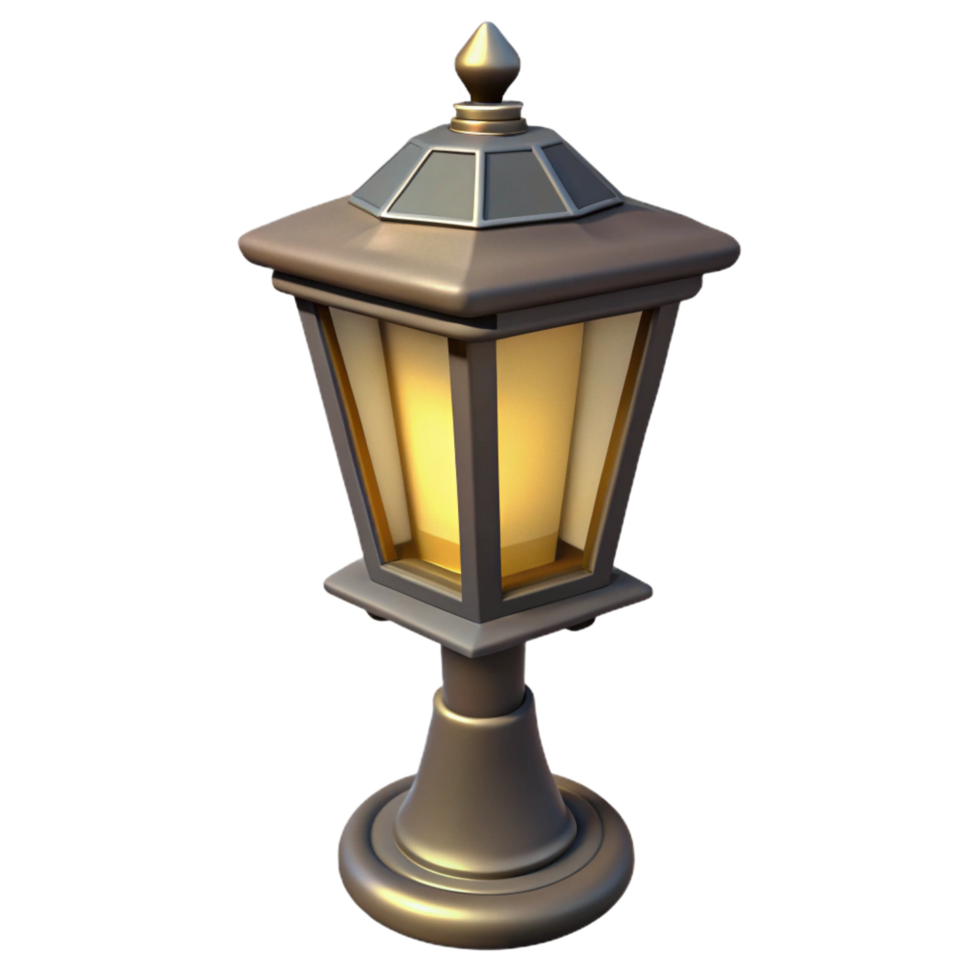 spectacular acclaimed CAD rendering of a street lamp NO BACKGROUND with Transparent Background. png
