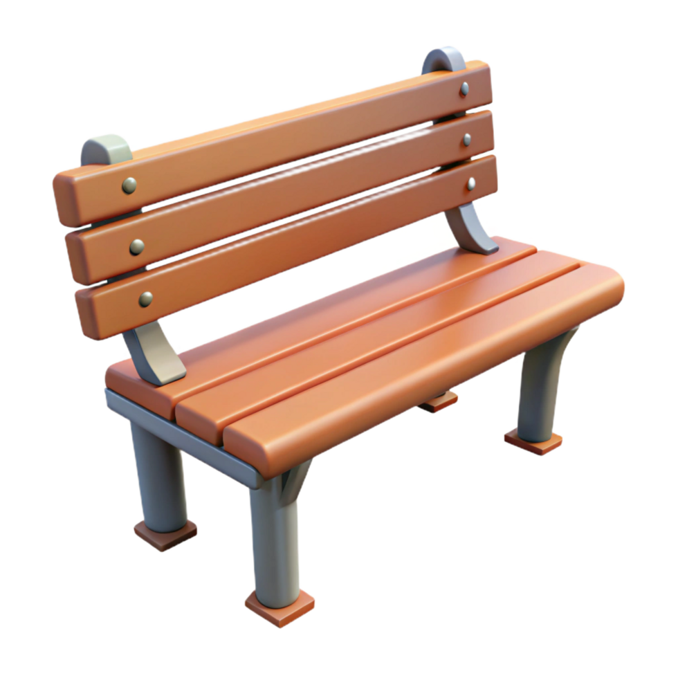 sumptuous mysterious gothic 3D model of a modern park bench NO BACKGROUND with Transparent Background. elite png