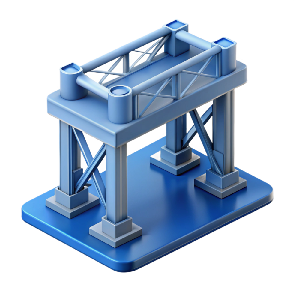 magnificent distinctive Construction blueprint for a bridge support NO BACKGROUND with Transparent Background. png